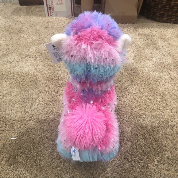 Hug Fun/NWT/ Rainbow Llama plush with silver stars/ - Picture 5 of 10